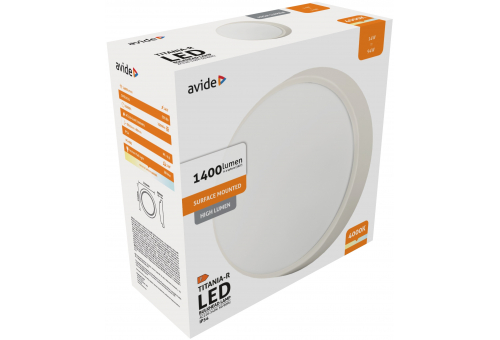 (Titania-R) resistentes às gotas Luz de teto Redondo IP54 14W NW Branco 100lm/W