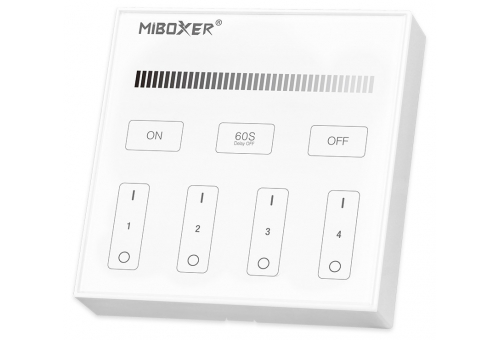 Fita LED 12V Controlo da intensidade de luz 4 de zona RF Pode ser montado na parede /2xAAA/ Telecomando com painel tátil