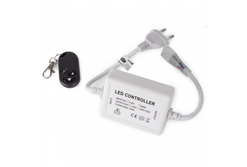 Fita LED 220V 600W Controlo da intensidade de luz 3528 SMD De rádio Telecomando e controlo