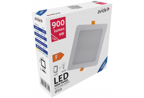 LED Luz de teto encastrável quadrada Plástico 9W CW