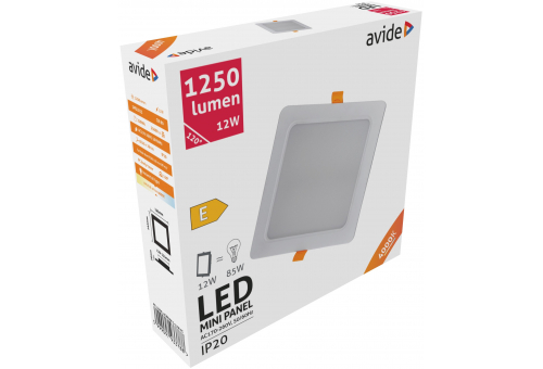 LED Luz de teto encastrável quadrada Plástico 12W NW