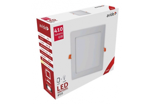 LED Luz de teto encastrável quadrada Alu 6W WW