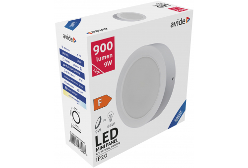 LED Luz de teto redonda que pode ser montada na parede Plástico 9W CW