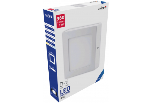 LED Pode ser montado na parede Quadrado Luz de teto Alu 12W CW