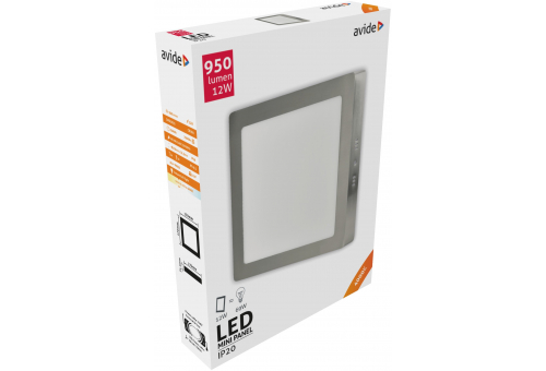 LED Pode ser montado na parede Quadrado Luz de teto Alu Cetim Níquel 12W NW