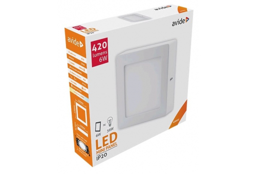 LED Pode ser montado na parede Quadrado Luz de teto Alu 6W NW