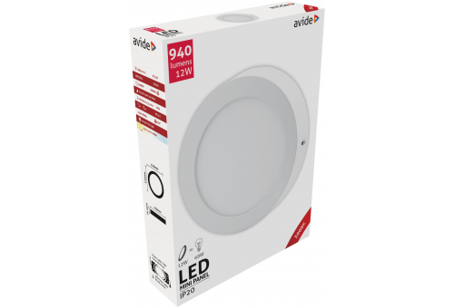 LED Luz de teto redonda que pode ser montada na parede Alu 12W WW