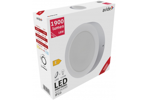 LED Luz de teto redonda que pode ser montada na parede Plástico 18W WW