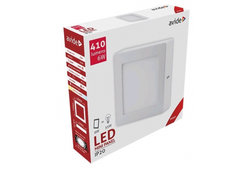 LED Pode ser montado na parede Quadrado Luz de teto Alu 6W WW