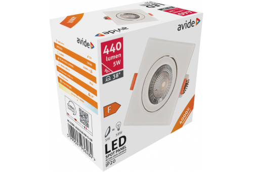 Lampă Spot LED 38° 5W NW încorporabil pătrat Avide