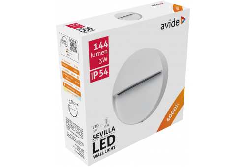 Lâmpada de escada exterior Sevilla LED 3W NW IP54 11cm