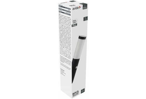 Lampă de perete 1xE27 cu senzor PIR IP44 Negru Boca Avide