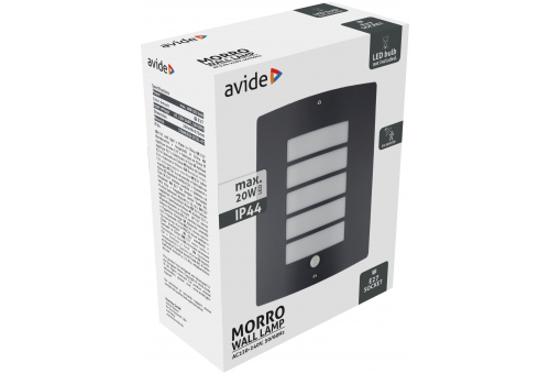 Lampă de perete 1xE27 cu senzor PIR IP44 Antracit Morro Avide