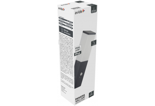 Lampă de perete 1xE27 cu senzor PIR IP44 Antracit Panama Avide