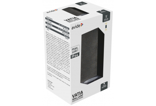 Candeeiro de parede exterior Vatia 2xGU10 IP44 Preto