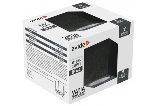 Candeeiro de parede exterior Vatia 1xGU10 IP44 Preto