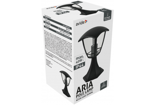 Candeeiro de pé exterior Aria 29cm 1xE27 Preto IP44