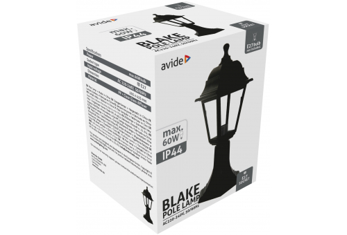 Candeeiro de pé exterior Blake 1xE27 41.5cm Preto IP44