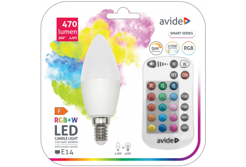 Smart LED Candle 4.9W RGB+W S IR diaľkovým ovládaním