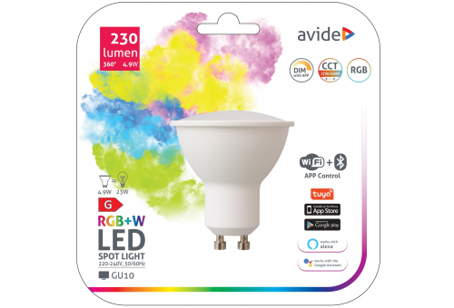 Smart LED GU10 4.9W RGB+W WIFI + BLE APP Control