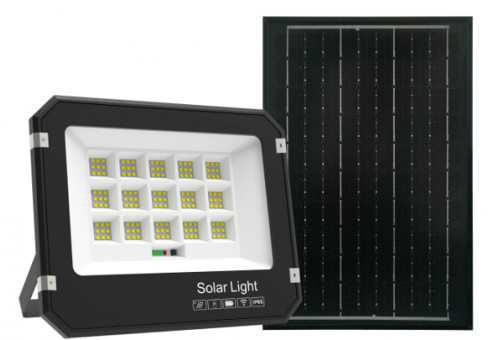Avide LED Szolár Reflektor 50W CCT különálló napelemmel, távirányítóval