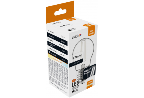 Avide LED White Filament Mini Globe 4.5W E27 NW 4000K