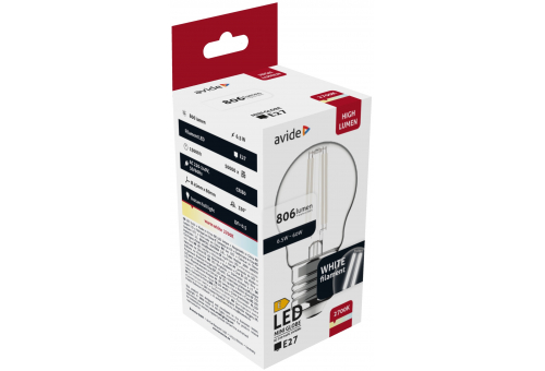 Avide LED White Filament Mini Globe 6.5W E27 WW 2700K